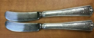 2 Winthrop By Tiffany & Co.  Sterling Silver Handled Butter Knives 6 1/8 " No Mono