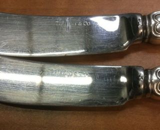 2 WINTHROP by Tiffany & Co.  Sterling Silver Handled Butter Knives 6 1/8 