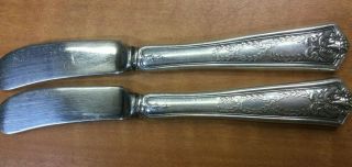2 WINTHROP by Tiffany & Co.  Sterling Silver Handled Butter Knives 6 1/8 