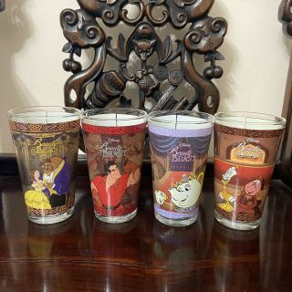 Disney Store Beauty And The Beast Drinking Glass Set 4 Pc.  - Oh My Disney