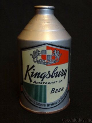 Kingsbury " Aristocrat Of Beer " Cone Top Crowntainer Beer Can Sheboygan Wisconsin
