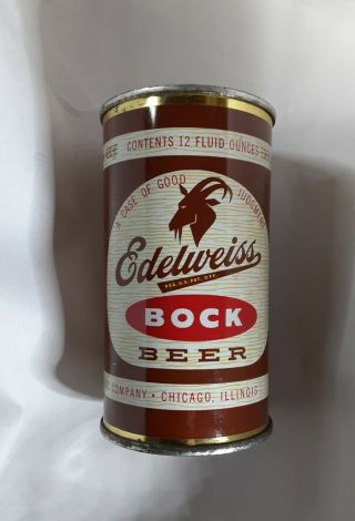 " Minty " Edelweiss Bock Flat Top Beer Can,  Usbc 59 - 08
