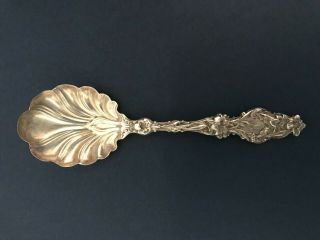 Lily By Whiting Sterling Silver Sugar Spoon Shell Bowl 6 "