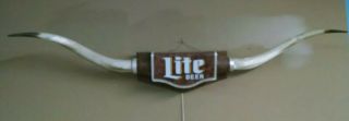 Vintage 1992 Miller Lite Beer Huge 6 Ft.  Texas Longhorns Lit Wall Light Bar Sign