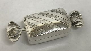 Novelty Silver Pill Box In The Form Of A Sweet