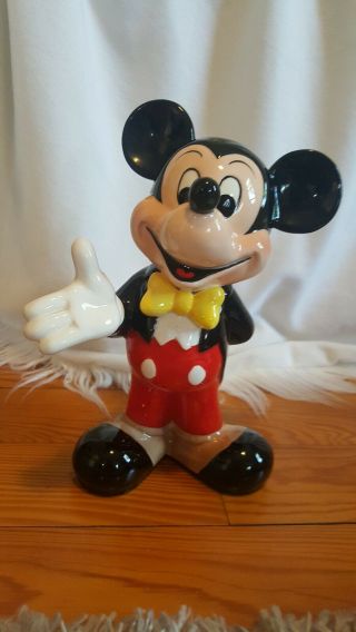 Vintage Disney Mickey Mouse Tuxedo Porcelain Ceramic 9 " Statue Figurine