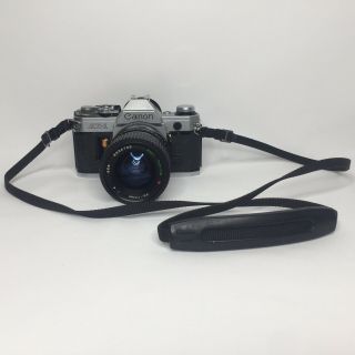Vintage Canon Ae - 1 Slr Camera Silver Black W/tokina 35 - 70mm Lens Read