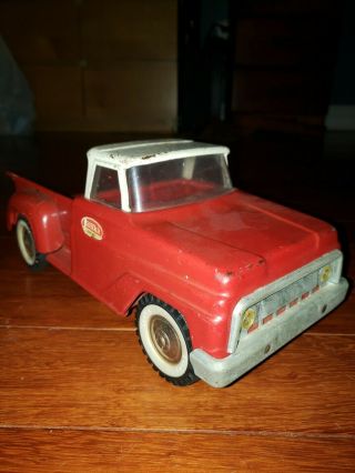 Vintage Tonka Truck Toy Pickup Red & White Pressed Steel