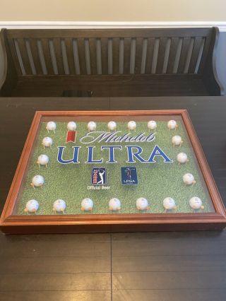 Michelob Ultra Beer Golf Sign Pga Tour Golf Balls - Rare Collectible Sign