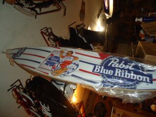 Pabst Blue Ribbon Wood Surfboard 4 Foot Pbr Great Man Cave Must