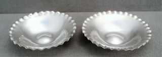Pair Vtg Antique Sterling Silver Candy Nut Bowls Fluted Edge Siam Peru - Estate