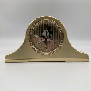 Vintage Seiko Japan Mickey Mouse Alarm Clock Quartz Gold Retro Walt Disney