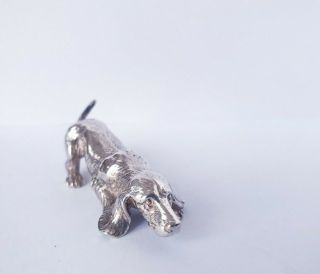 Vintage Solid Silver Italian Made Miniature Dog Hallmarked.  Pietro Sorini Large