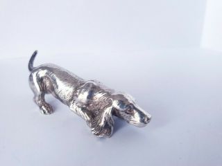 Vintage Solid Silver Italian made miniature Dog Hallmarked.  Pietro Sorini Large 2