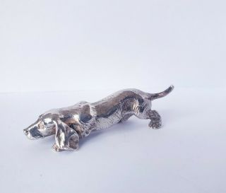 Vintage Solid Silver Italian made miniature Dog Hallmarked.  Pietro Sorini Large 3