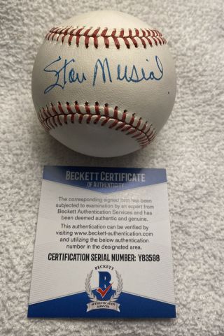 Stan Musial Signed Autographed Vintage Onl Baseball St Louis Cardinals Bas