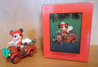 Enesco All Fired Up For Christmas Tree Ornament Disney Mickey Mouse Fire Truck