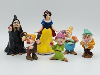 Snow White And The Seven Dwarfs Figurines Disney Pvc Figures Set With Glitter