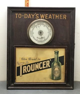Pre Prohibition Trouncer Beer Shrewsbury England Advertising Sign Barrometer