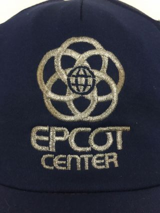 Vtg Epcot Center Hat Walt Disney World Logo Mesh Snap Back Trucker Baseball Cap 2