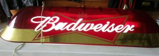 Vintage 2007 Big - Budweiser Pool Table Light Flourescent 55 " Long X 20 " Wide