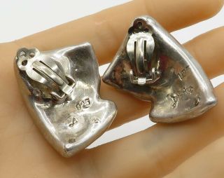 BAT AMI ISRAEL 925 Sterling Silver - Vintage Leveled Art Deco Earrings - E1791 2