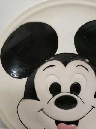 Vintage 1970 ' s Walt Disney Mickey Mouse 3D Ceramic Dinner Plate Disney Wall Hang 2