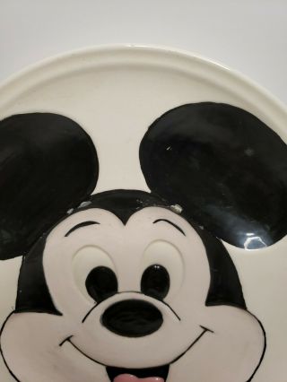 Vintage 1970 ' s Walt Disney Mickey Mouse 3D Ceramic Dinner Plate Disney Wall Hang 3