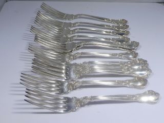 Birks Gorham Chantilly 7 3/4 Inch Dinner Forks,  12 Available,  No Monogram