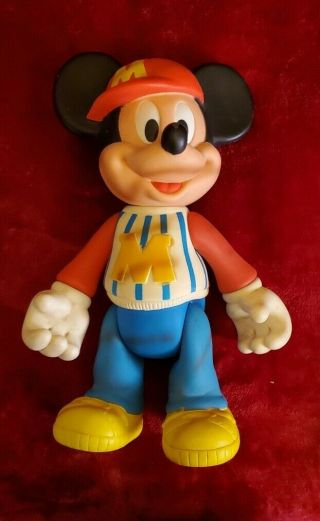 12 " Vintage Rubber Plastic Mickey Mouse Figurine Toy