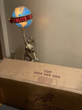 Schlitz Beer Lady Lamp Light Globe 46” And Instructions