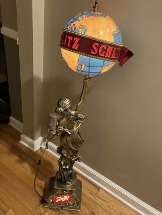 Schlitz Beer Lady Lamp Light Globe 46” and Instructions 6