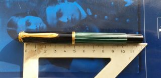 Top Vintage Pelikan 400nn ?? Marbled Green - Striped Fountain Pen 14k 585 Gold Nib