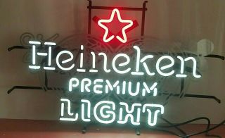 Beer Sign.  Neon.  Heineken.  Light Pull String Great For Man Cave.  Home Bar.