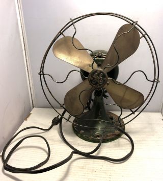 Vintage Ge General Electric 12” Tall 4 Brass Blade Fan