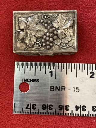 Vintage Sterling Silver Pill Box Made In Portugal Floral Design