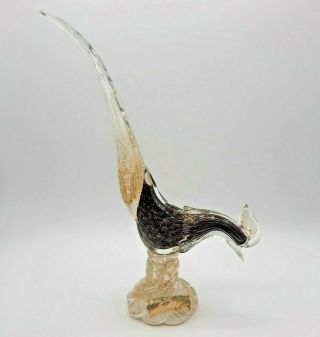 Vtg Murano Art Glass Sommerso Bullicante Bird Chicken Rooster Figurine