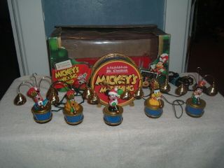 Vintage Mr Christmas Disney Mickey’s Marching Band Ornaments 35 Songs 8 Members