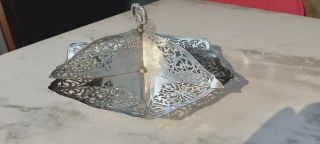 An Antique Silver Plated Cake Stand.  Pierced Patterns By Atkin Brs.  Circa 1868