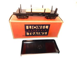 Vintage Lionel 3451 Automatic Lumber Car - Rubber Stamped Letters - Wth Orig Box