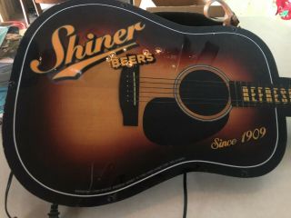 Shiner Guitar Light Up Beer Sign