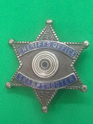 Vintage 1952 Los Angeles County Sheriff Sharpshooter Shooting Pin