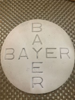 Vintage 7” Bayer Aspirin Chalk - Ware Pill Counter Display Paperweight
