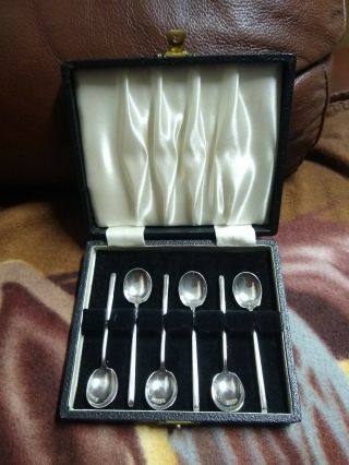 Vintage Set 6 James Dixon 1930s Silver Coffee Spoons Christmas Investment Gift