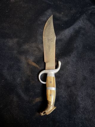 Awesome Vintage Mexican Bowie Knife / 7.  5 Inch Blade