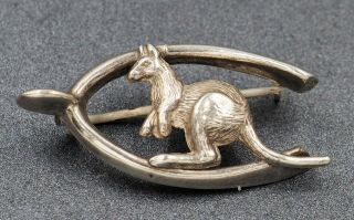 Vintage Kangaroo Wishbone Womens Brooch Sterling Silver Fine Jewelry