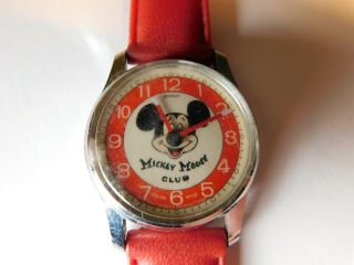 Vintage Bradley Mickey Mouse Club Swiss Watch 62a 1975 Stem Missing Does Not Run