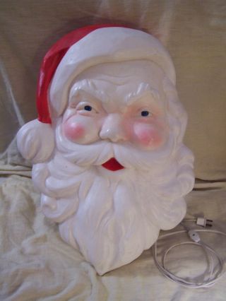 Santa Claus Hanging Light Up Blow Mold Plastic Union Products Vintage Christmas