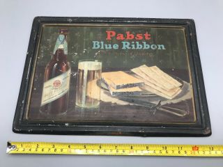 Prohibition Era Pabst Blue Ribbon Brew Of Quality Metal Sign / Milw 1924 Beer