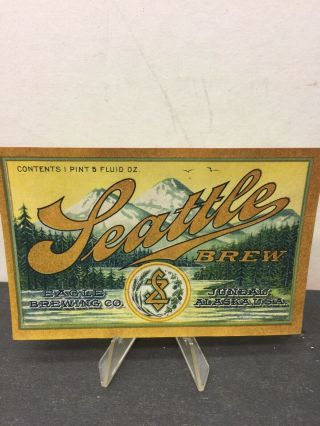 Seattle Brew Pre - Prohibition Beer Label Eagle Brewing Company Juneau,  Alaska